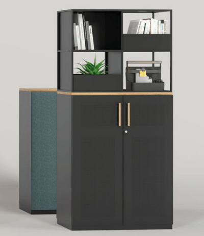 Armoirettes acoustiques Mobimétal - acier thermolaqué avec portes battantes perforées et options personnalisables_0