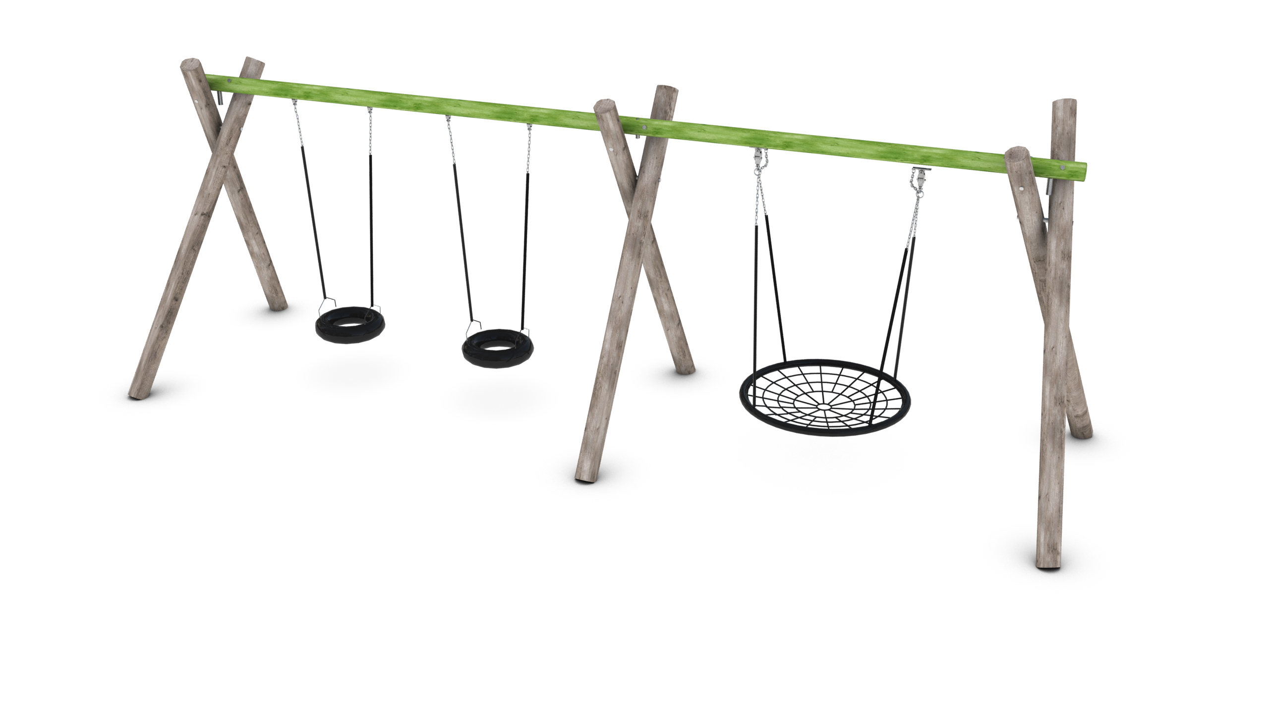 Balançoire Geliega pour aires de jeux - Hags - réf 8066450 - Dimensions et zone de sécurité optimales_0