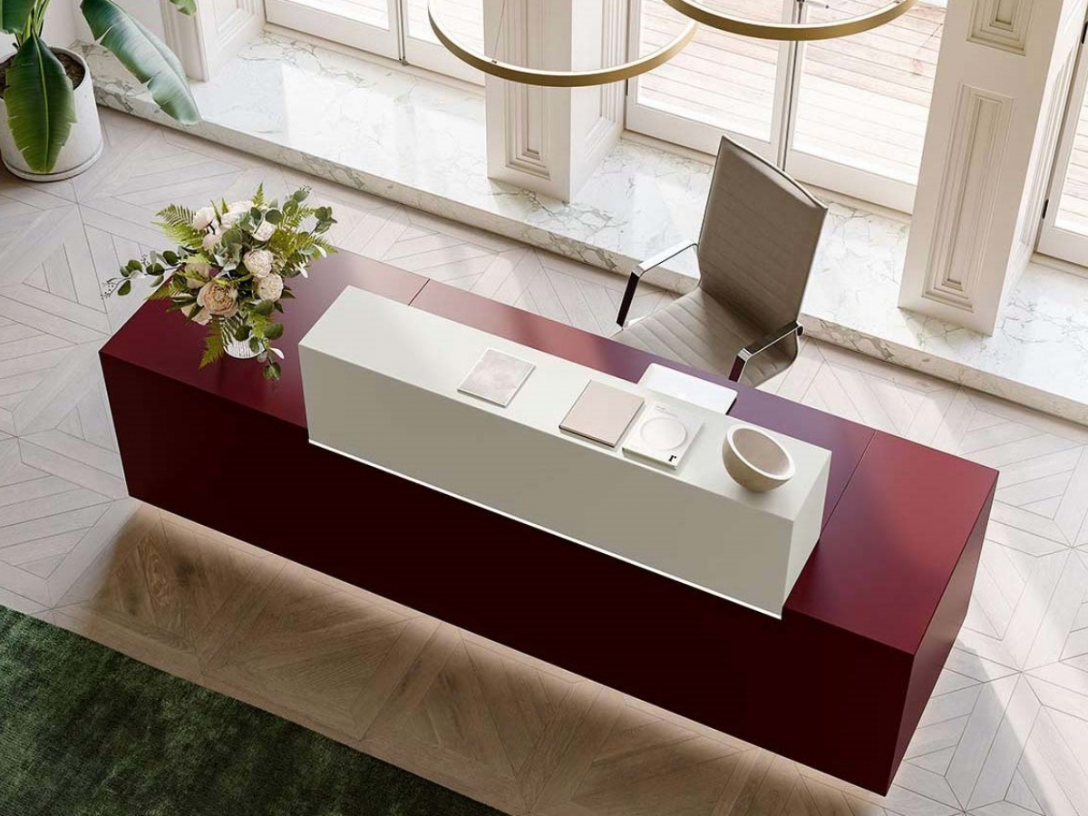 Banque d'accueil rétro-éclairée, accueillante et design - Z1_0