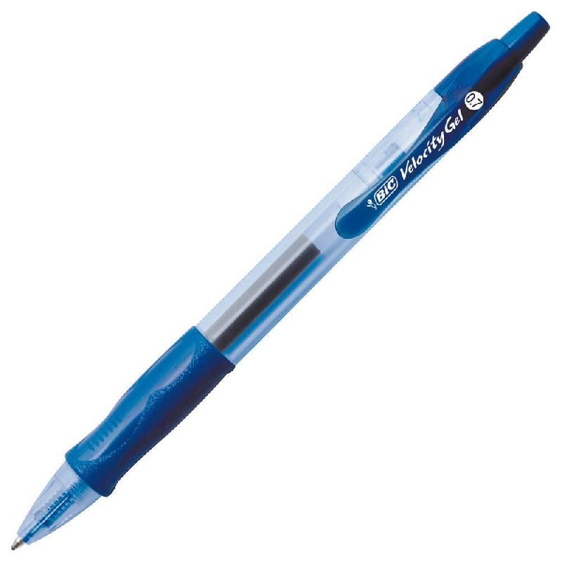 BIC STYLO-BILLE VÉLOCITY GEL - BIC - RÉTRACTABLE - 0,7 MM - BLEU (PRIX À L'UNITÉ)