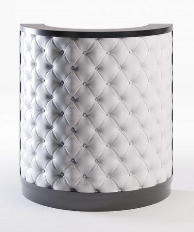 Caisse d'accueil Mademoiselle Alma - Bois laqué ou housse tissu losanges avec boutons/Strass Swarovski - 101x51x110 cm_0