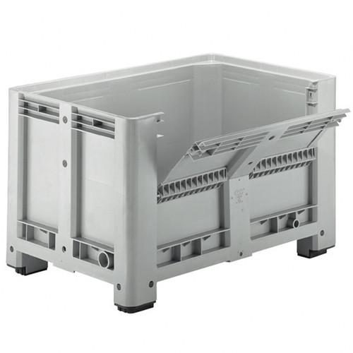 Caisse palette plastique rigide pleine - 4 pieds - 1 porte 1200 x 800 x 760 mm - Réf : CAI123CP1208003_0