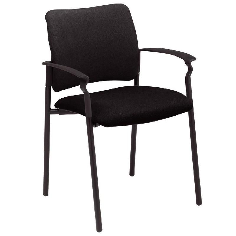 CHAISE VISITEUR BILBAO TISSU REMBOURRÉ AVEC ACCOUDOIRS NOIR