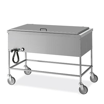 Chariot bain-marie 3x 1/1 GN avec couvercle - Metalcarrelli - acier inoxydable AISI 304 - 1950 W_0