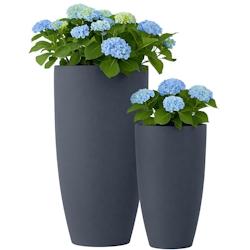 CLP Set de 2 bacs à plantes 1 Anthracite - gris 326428_0