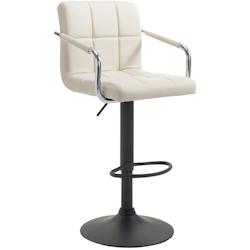 CLP Tabouret de bar Lucy V2  en similicuir avec Piètement en Métal Crème/Noir - beige polyester 315648_0