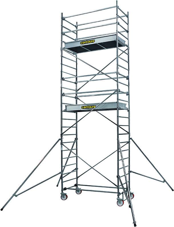 Échafaudage roulant aluminium CENTAURE - Longueur 2m - Hauteur de travail de 3,90m à 9,90m_0
