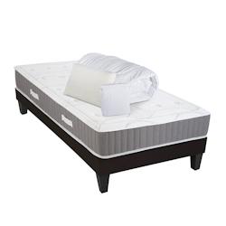 Ensemble  Matelas Mémoire de forme + Sommier Bois + Accessoires 90x200 cm INTUITION OLYMPE LITERIE - blanc 4VP.IT.K15.K.0920_0