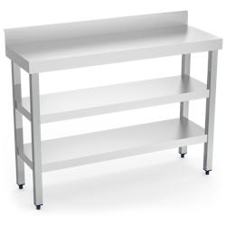 MOBINOX-Bench table murale avec 2 entrepôts. 1000x400x850 mm. - inox 8434029621519_0