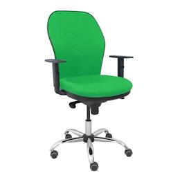 Piqueras y Crespo Silla Jorquera respaldo bali verde asiento bali verde base cromada y ruedas parqué - vert multi-matériau 15SB15B15B10CCRRP_0