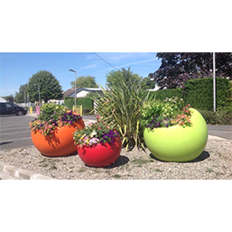 Pot de fleur recyclable et léger avec bac amovible - URBAN BOULE - 21 coloris disponibles_0