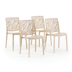 RATTATAN Set 4 Chaises en polypropylène avec fibre de verre empilables pour extérieur et jardin, bar et restaurant, cuisine design moderne - DAFNE -_0