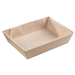 SOLIA Barquette bois rectangle + papier cuisson 815 ml - WA00033 - par 100 pièces - WA00033_0