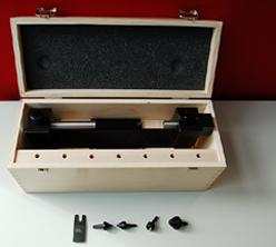 Support entrepointe Linear100 - avec pointes coniques, pointes de centrage et coffret en bois_0