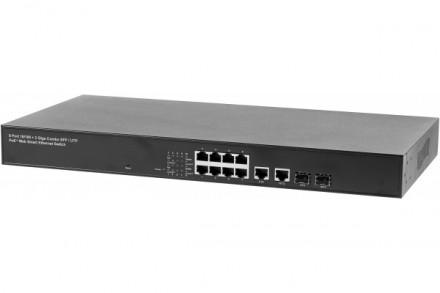 SWITCH L2 8 PORTS POE+ 30W + 2 PORTS COMBO GIGASFP 260W_0