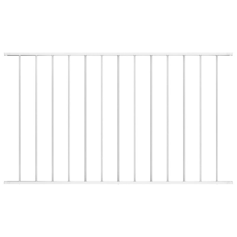Vidaxl panneau de clôture acier enduit de poudre 1,7x1,25 m blanc 145226_0
