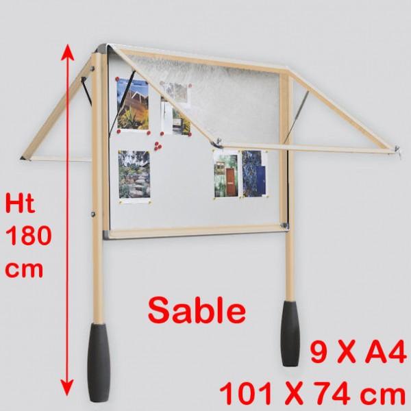 Vitrine d'affichage extérieur double face - 12 x A4 - sur pieds - Marque Rolléco_0