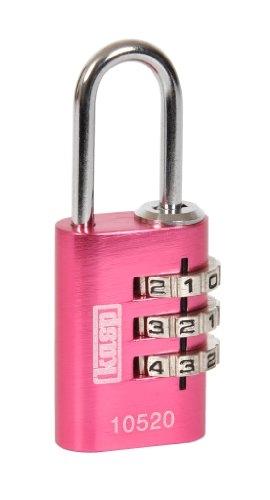KASP K10520 - Cadenas à combinaison en aluminium anodisé, 20 mm, couleur rose, anse en acier et cadran en laiton nickelé_0