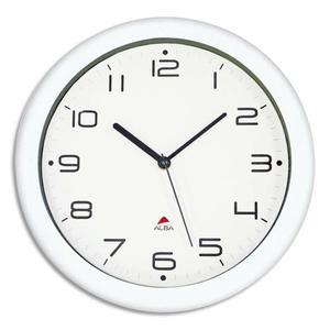 Alba horloge murale Hornew - silencieuse, mouvement quartz, à pile 1AA non fournie - D30 cm, P4,08 cm - Blanc_0