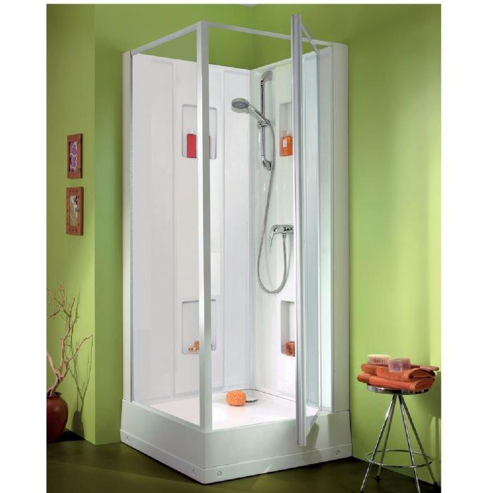CABINE DE DOUCHE IZI BOX CARRÉE PORTE PIVOTANTE VERRE TRANSPARENT