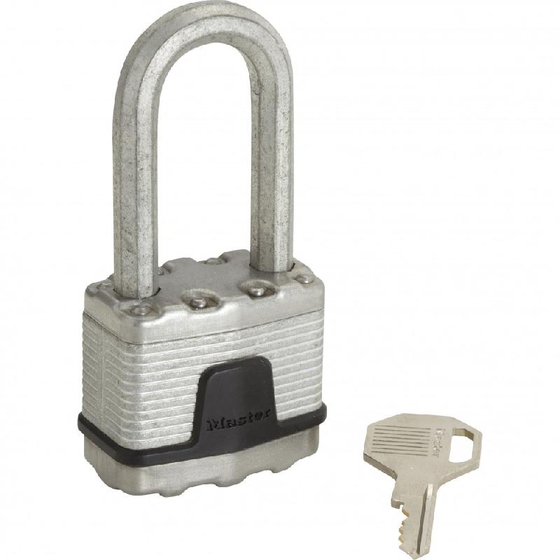 Cadenas à clé MASTER LOCK - acier laminé 52 mm - anse octogonale 9 mm - haute résistance pour extérieur_0