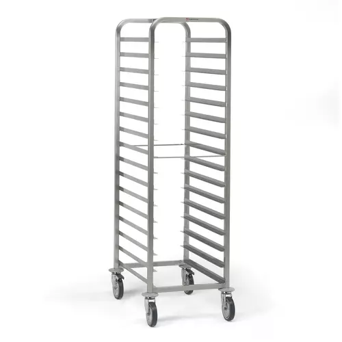 Chariot à glissières 16 x 600 x 400 mm CG-1664-5861664 - Structure inox, roues avec frein, pare-chocs en caoutchouc_0