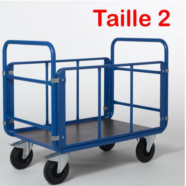 Chariot manuel 4 côtés tubulaires - Idéal pour marchandises lourdes et volumineuses - Rolléco_0