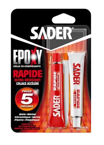 Colle bi-composante époxy rapide 2x15ml - sader - 30621065 - 575806_0