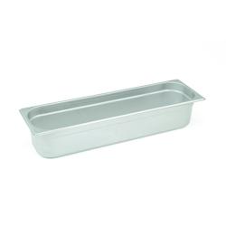 DBMARK - GNP24065 - Bac GN 2/4 en acier inoxydable - 53 x 16,2 cm - Profondeur 6,5 cm - 4 Litres - Vente à l'unité - Gris inox - Idéal pour préparation, stockage et transport des aliments_0
