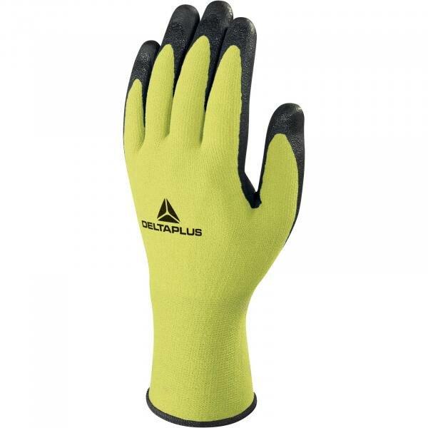 Gants tricot polyamide noir/jaune - Tailles : Taille 8_0