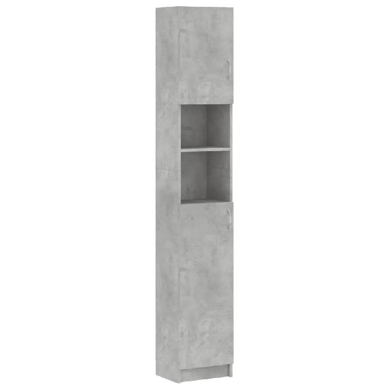 Helloshop26 - Armoire de salle de bain haute élégante 32 x 25,5 x 190 cm avec 4 étagères finition épurée en bois gris béton 02_0047773 - gris B_0
