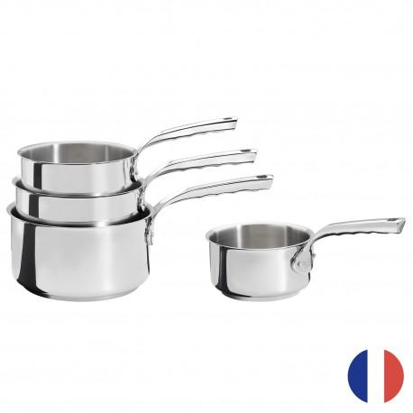 Lot de 4 casseroles inox Milady De Buyer - Finition poli brillant - Compatible induction et tous feux_0