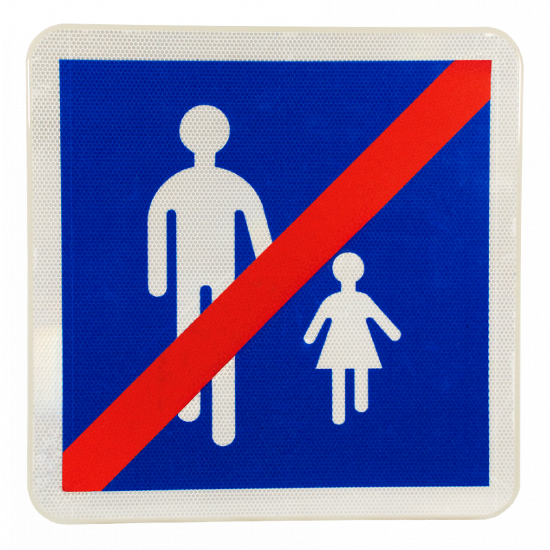 Panneau de prescription B55 - Sortie d'aire piétonne - WP Signalisation_0