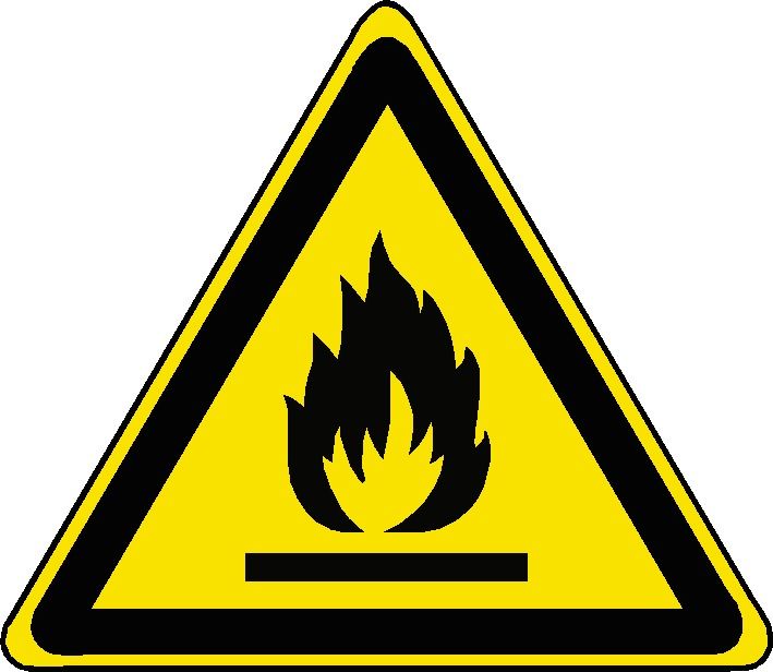 Panneau de signalisation - Matières inflammables - Norme ISO 7010 - Fabrication sur-mesure et française_0