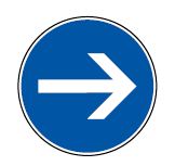 Panneau obligation de tourner à droite