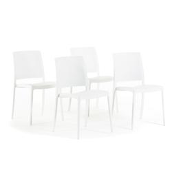 RATTATAN Set 4 Chaises Empilables en Polypropylène avec fibre de verre pour Jardin ou intérieur, hydrofuges et résistantes, design moderne - MARIA_0