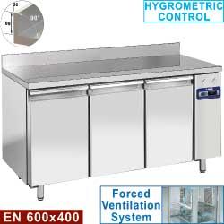 Table de congélation murale ventilée - 3 portes - 600x400 mm - 550 Litres (sans groupe) - TPS3B/LA_0