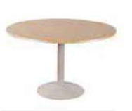 Table Luna Bois Ø 120 - Piétement à dégagement latéral - Fût en hêtre massif - Ø 70_0