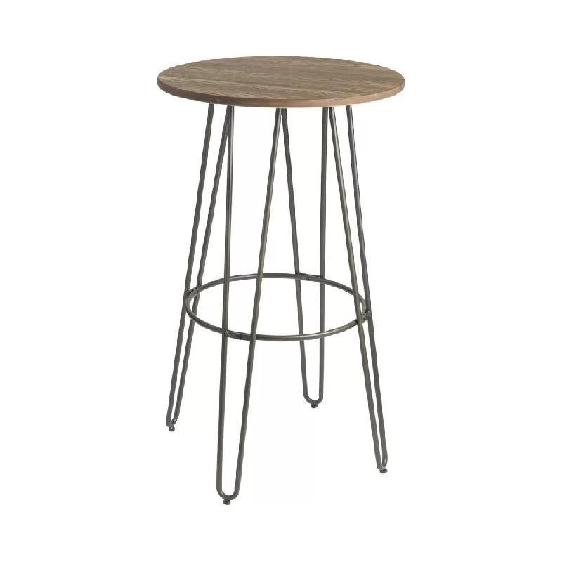 Table mange-debout en métal et bois BOUCHON - Stamp - plateau ø60cm - structure métal finition époxy_0