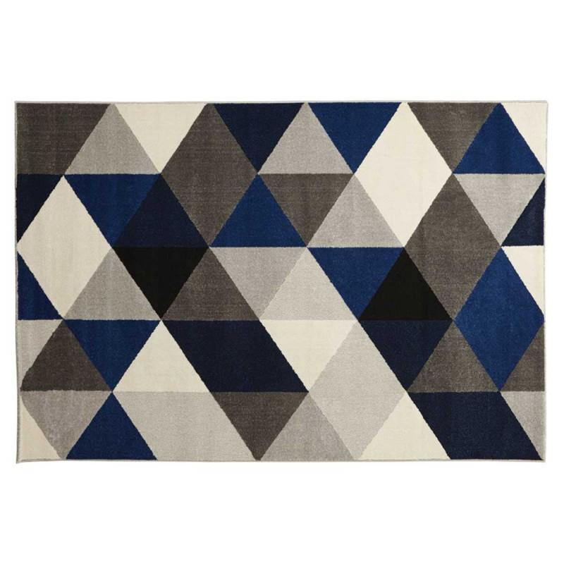 Tapis déco à motifs Tonik 160x230 cm bleu - Hydrofuge, antistatique et antibactérien - Paris Prix_0