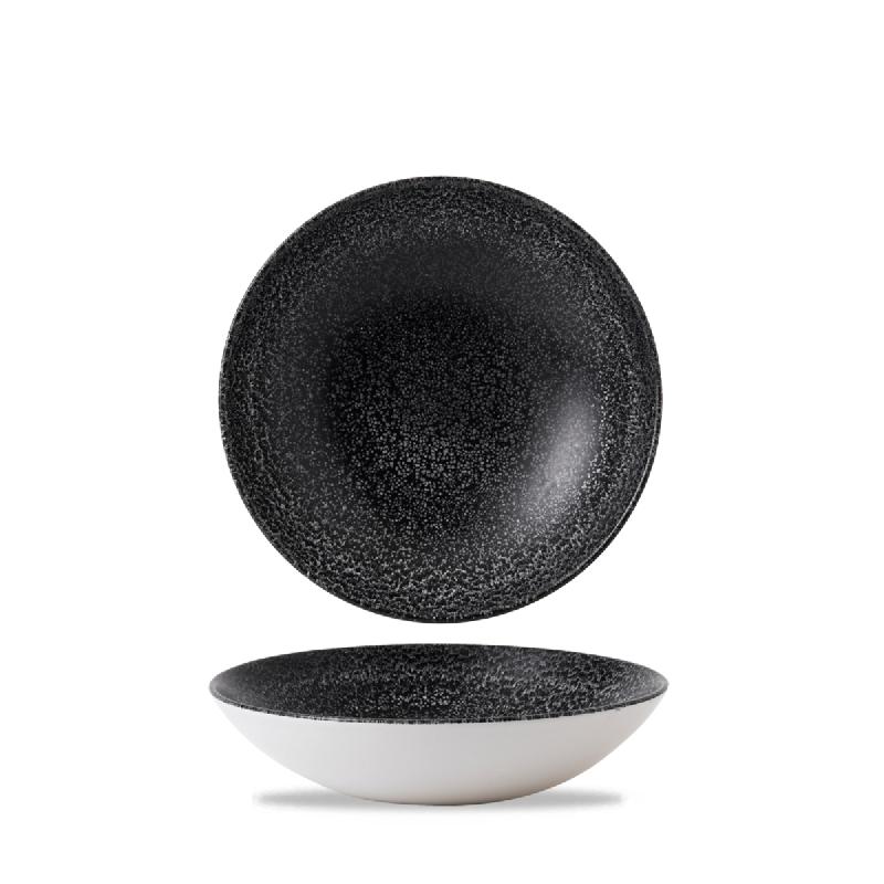 ASSIETTE COUPE CREUSE ROND NOIR PORCELAINE Ø 18,2 CM EVO ORIGINS DUDSON