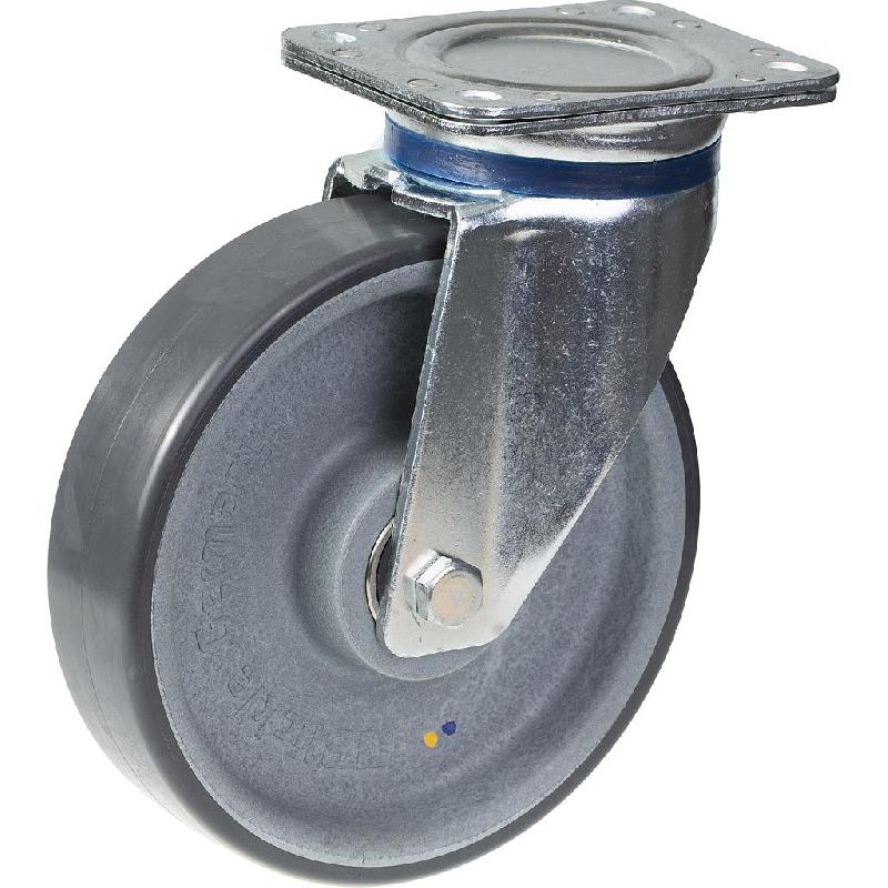 200mm swivel castor with grey electrically conductive thermoplastic polyurethane_0