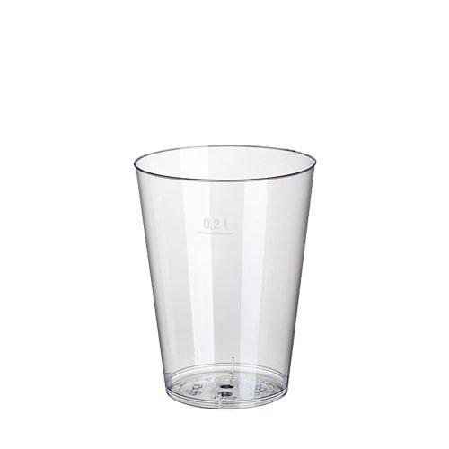 50 GOBELETS PAPSTAR, PS, 0,2 L, Ø 7,5 CM X HAUTEUR : 9,7 CM, TRANSPARENT