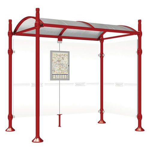 ABRI BUS PROVINCE 2.50 M 1 BARDAGE LAT. CITY ROUGE 3004 - PROCITY