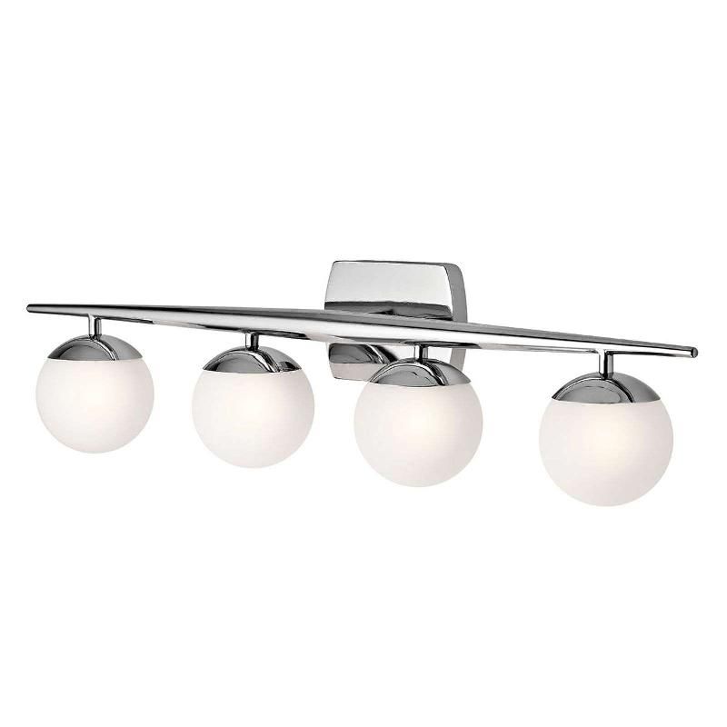 KICHLER APPLIQUE LED JASPER, ABAT-JOUR VERRE OPALE, IP44