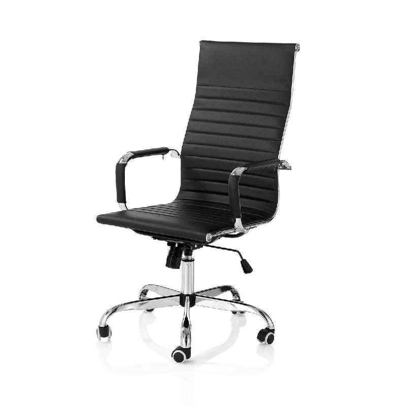 AQA Design Chaise pivotante JANA noir, en métal chromé et similicuir noir L.54,5 P.62 H.109,5/116 MP02852 - noir textile MP02852_0