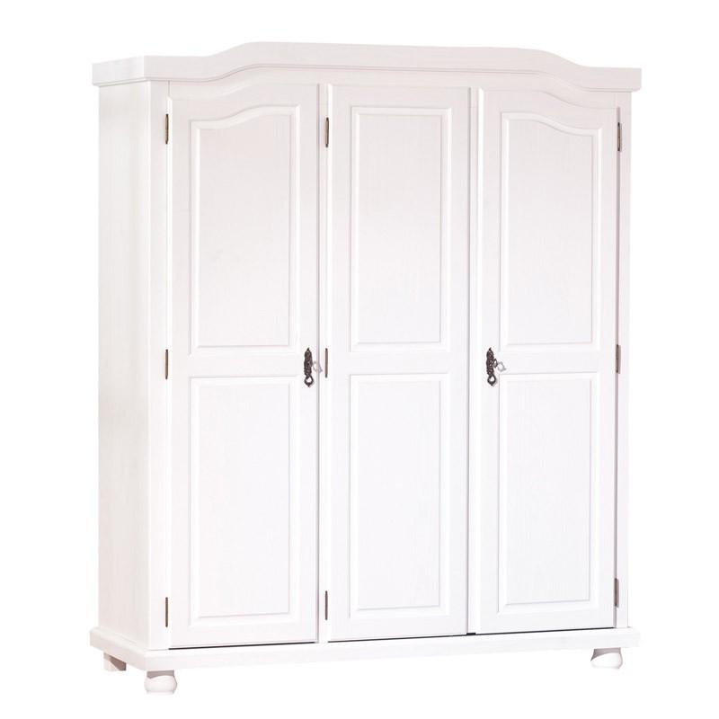Armoire en bois 3 portes Cardaillac 150 cm blanc - Paris Prix - Pratique & élégante avec fermeture soft close_0