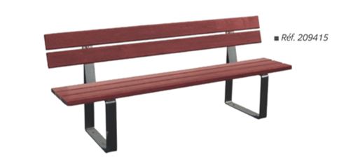 Banc public polyvalent RIGA - bois exotique, plastique recyclé, résineux (version économique)_0