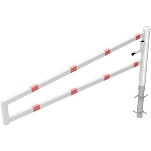 BARRIÈRE PIVOTANTE À BÉTONNER CADENAS-2500 MM- BLANC/ROUGE - SCHAKE