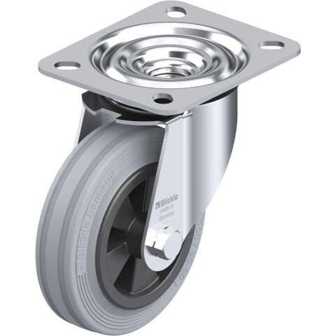BLICKLE - ROULETTE PIVOTANTE Ø 100MM BANDAGE CAOUTCHOUC SBR 70KG - LE-VPP 100G-SG